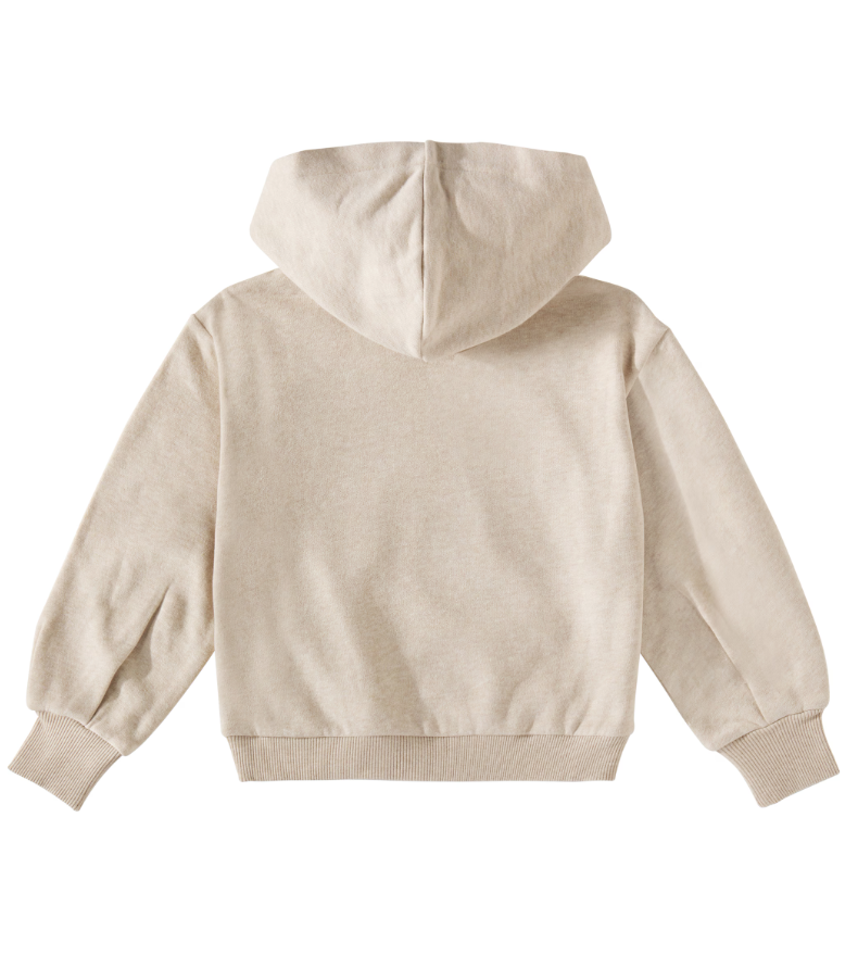 Hooded cotton cardigan