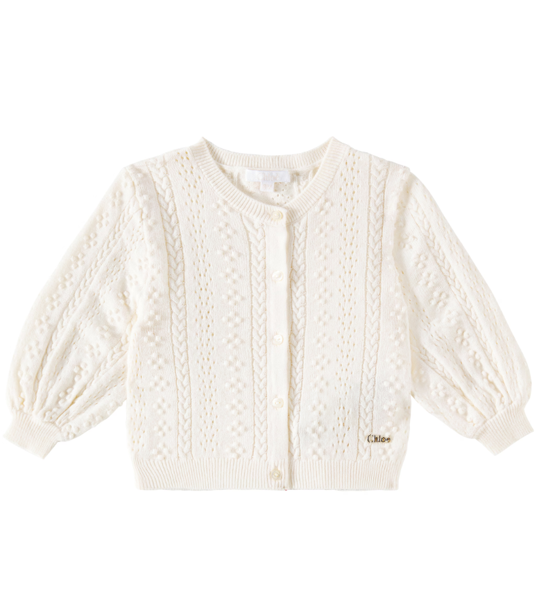 Baby cotton and wool cardigan