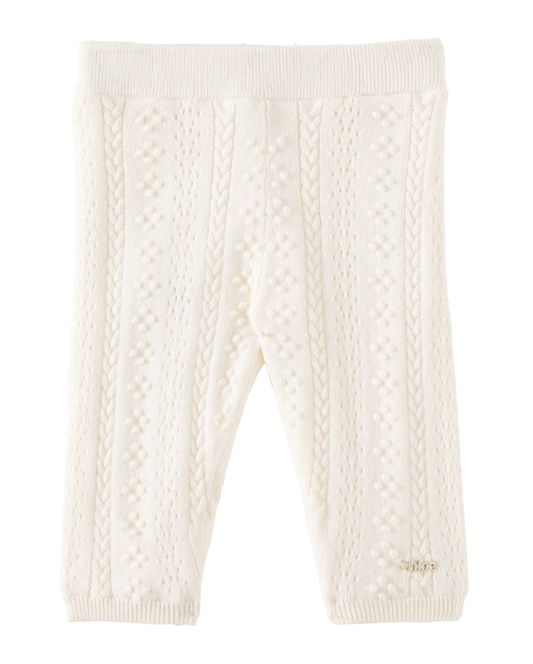 Baby knitted cotton and wool pants